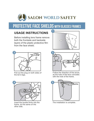 Escudos Faciales de Seguridad TCP Global - Paquete de 4 Ultra Claros
