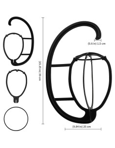 Soporte para Pelucas Plegable KEILEOHO 10 Unidades 38.1 cm Negro 2