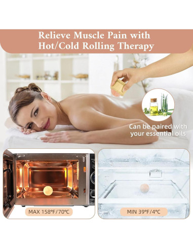 Rodillo de Masaje de Sal del Himalaya DICEYKNOD 7.6cm