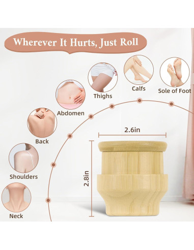 Rodillo de Masaje de Sal del Himalaya DICEYKNOD 7.6cm