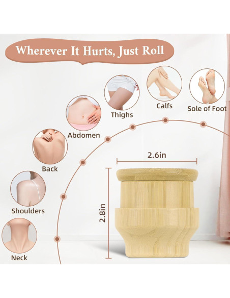 Rodillo de Masaje de Sal del Himalaya DICEYKNOD 7.6cm