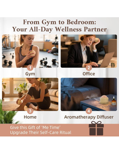 Rodillo de Masaje de Sal del Himalaya DICEYKNOD 7.6cm