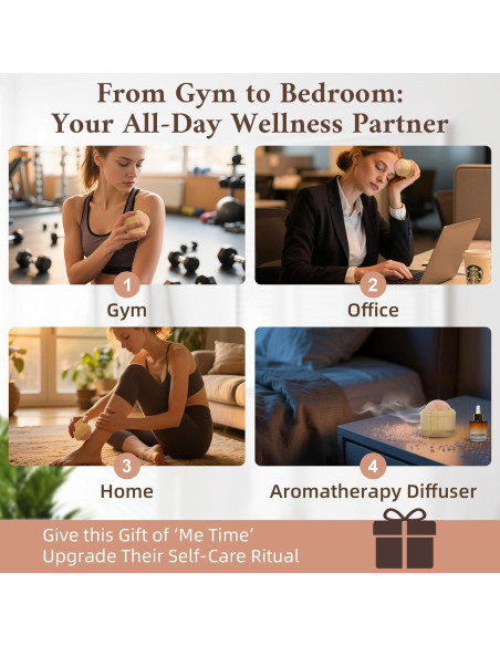 Rodillo de Masaje de Sal del Himalaya DICEYKNOD 7.6cm