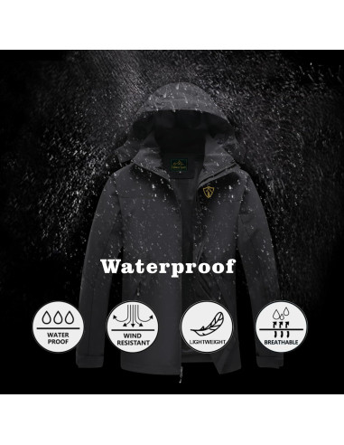 Chaqueta de Lluvia Impermeable GIISAM para Hombres - Ligera y Plegable