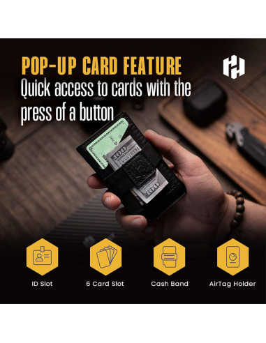 Billetera Minimalista Slim Hayvenhurst con Bloqueo RFID - Negro