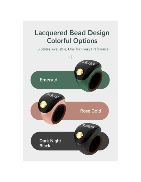 Contador Digital de Anillo Tasbih Ajustable Verde - Genérico