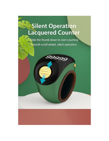 Contador Digital de Anillo Tasbih Ajustable Verde - Genérico