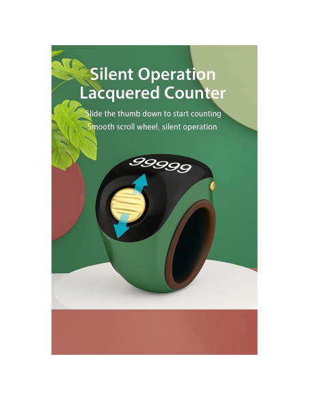 Contador Digital de Anillo Tasbih Ajustable Verde - Genérico
