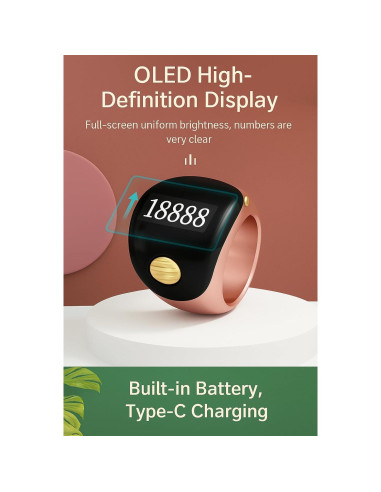 Contador Digital de Anillo Tasbih Ajustable Verde - Genérico