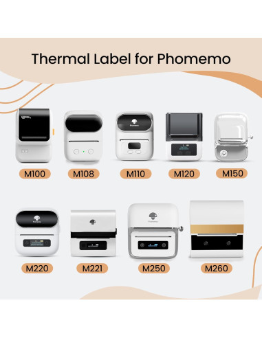 Etiquetas Térmicas Phomemo M110, 100 pcs, 30x25mm, Negro sobre Blanco