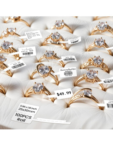 Etiquetas Térmicas Phomemo M110, 100 pcs, 30x25mm, Negro sobre Blanco