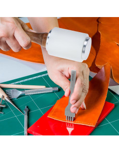 Juego de Martillo y Punch de Piel QWORK 4mm para Artesanía 2