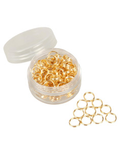 100 Anillos de Salto de Latón 18K Oro para Joyería DIY 7mm