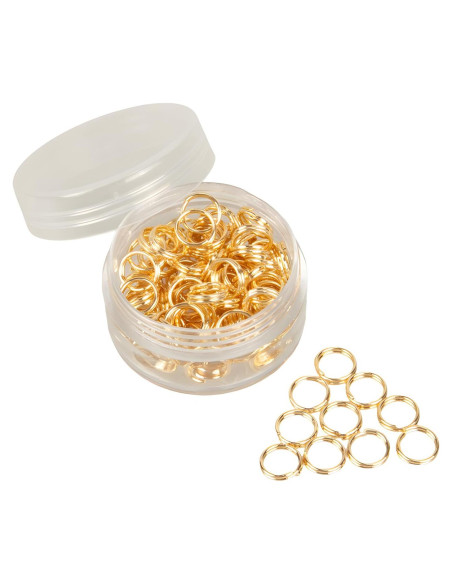 100 Anillos de Salto de Latón 18K Oro para Joyería DIY 7mm