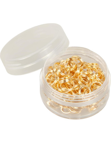 100 Anillos de Salto de Latón 18K Oro para Joyería DIY 7mm