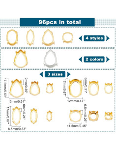 Kit de Joyería CHGCRAFT 96Pcs 24 Estilos Garra de Latón 2