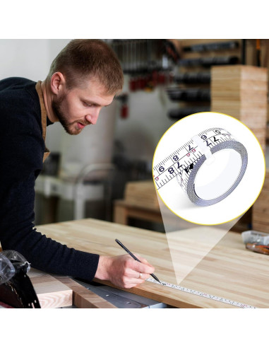 Paquete de 2 cintas métricas autoadhesivas 200 cm acero PPgod