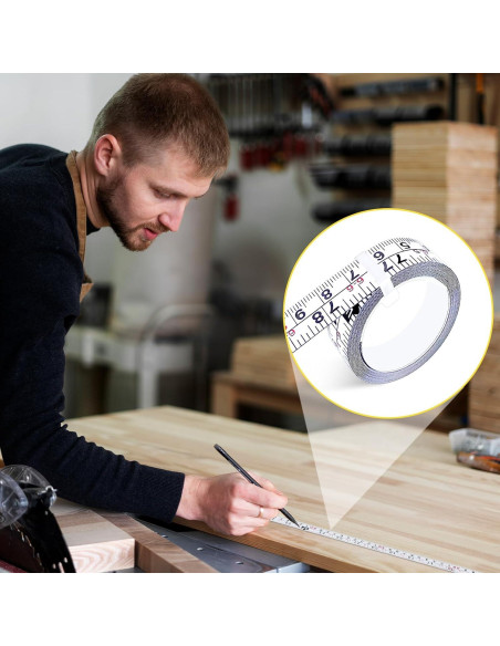 Paquete de 2 cintas métricas autoadhesivas 200 cm acero PPgod