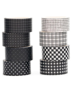 Conjunto de Cinta Washi YUBX 8 Rollos 20mm x 5m Decorativa