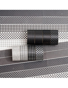 Conjunto de Cinta Washi YUBX 8 Rollos 20mm x 5m Decorativa 2