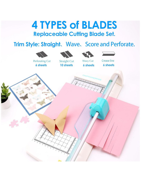 Cortadora de Papel Rotativa 4-en-1 DIAPHANORNIS 30.48 cm