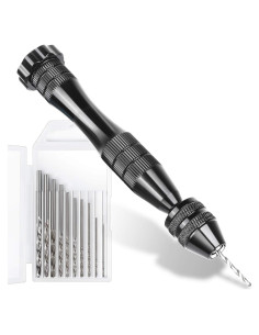 Taladro Manual LEOBRO 12 cm con 10 Brocas de Acero 0.8-3 mm