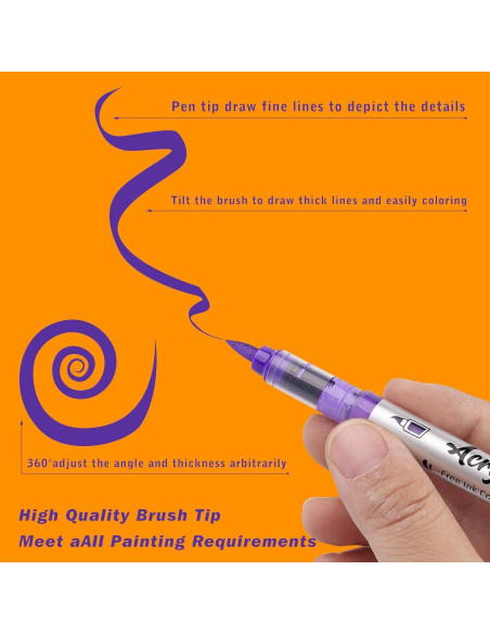 Marcadores de Pincel Acuarelables MAIKEDEPOT 24 Colores