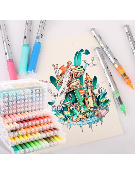 Marcadores de Pincel Acuarelables MAIKEDEPOT 24 Colores