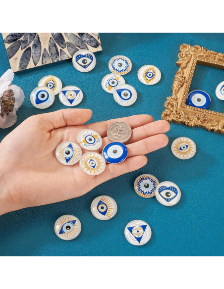 20 Piezas Cabochones de Vidrio Ojo Maligno Crafans 25mm