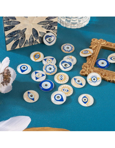 20 Piezas Cabochones de Vidrio Ojo Maligno Crafans 25mm