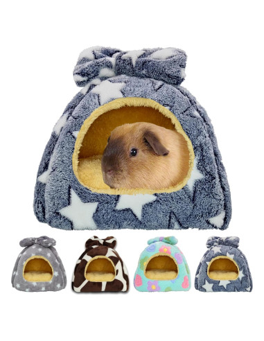 Cama Cueva para Cobayas GINIDEAR M 25.4cm Estrellas Grises
