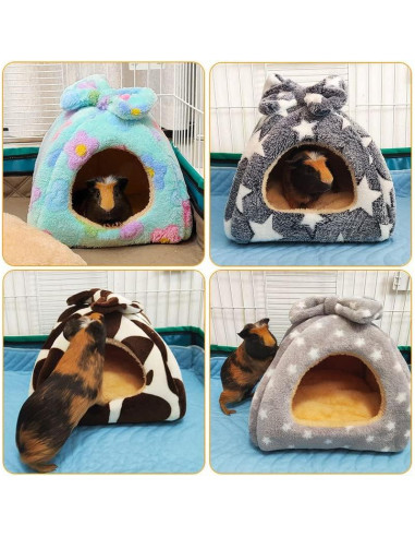 Cama Cueva para Cobayas GINIDEAR M 25.4cm Estrellas Grises