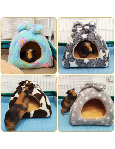 Cama Cueva para Cobayas GINIDEAR M 25.4cm Estrellas Grises