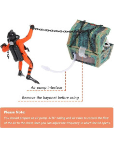 Adorno de Acuario Eyech Cofre del Tesoro Naranja 6x4.5cm 2