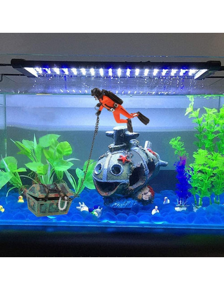 Adorno de Acuario Eyech Cofre del Tesoro Naranja 6x4.5cm