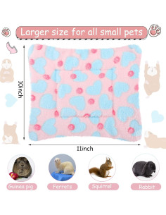 Camas para Cobayas Jetec 3 Pcs Suaves Corazones 26x28 cm 2