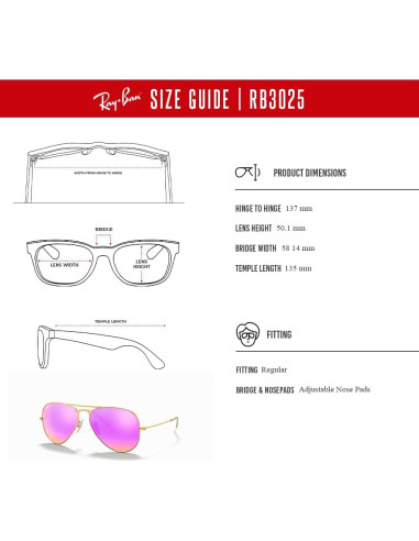 Gafas de sol Ray-Ban RB3025 Aviator Unisex + Kit de limpieza