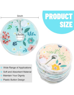 32 Cubiertas de Botón G Reutilizables Almohadillas Algodón Floral 2