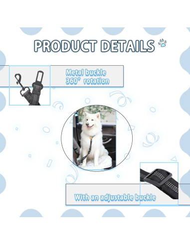 Cinturón de Seguridad para Perros Gobelieve 2-Pack Ajustable