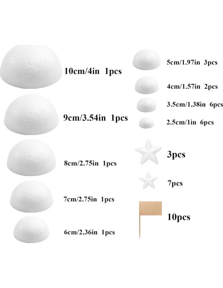 Kit de Bolas de Espuma Crafjie 42PCS para Manualidades y Proyectos