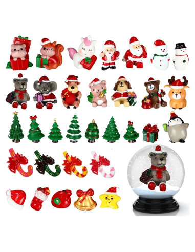 35 Figuras Miniatura de Navidad Zubebe - Ornamentos de Resina