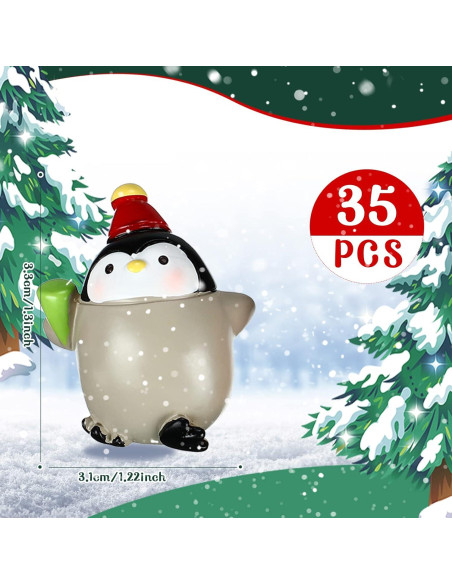 35 Figuras Miniatura de Navidad Zubebe - Ornamentos de Resina