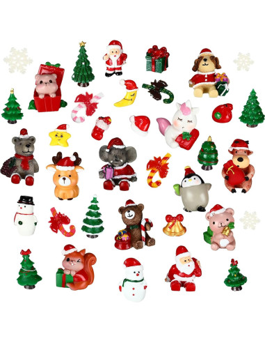 35 Figuras Miniatura de Navidad Zubebe - Ornamentos de Resina