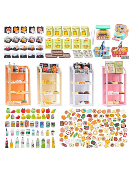 Juego de Mini Supermercado 199 Piezas Galaoma para Muñecas