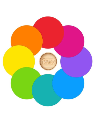 Puntos de Borrado en Seco HOXHA - Set de 8 Círculos Coloridos