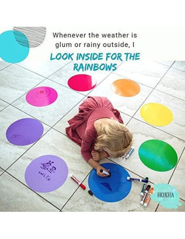 Puntos de Borrado en Seco HOXHA - Set de 8 Círculos Coloridos