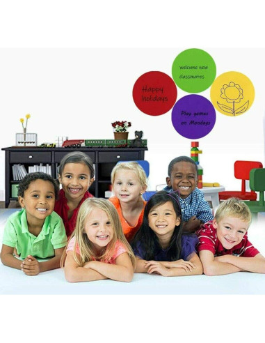 Puntos de Borrado en Seco HOXHA - Set de 8 Círculos Coloridos