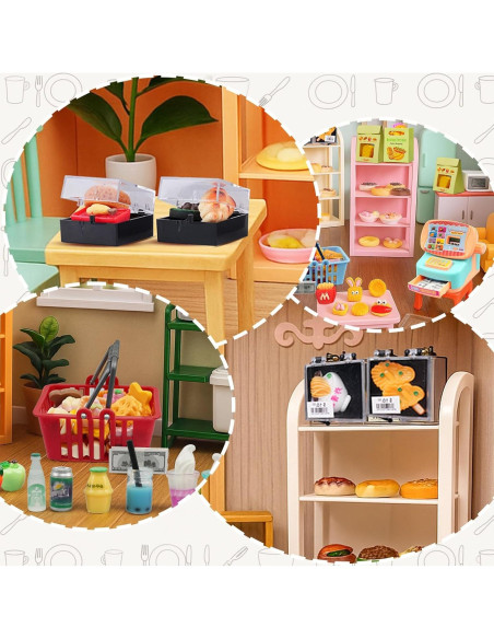 Juego de Mini Supermercado 199 Piezas Galaoma para Muñecas