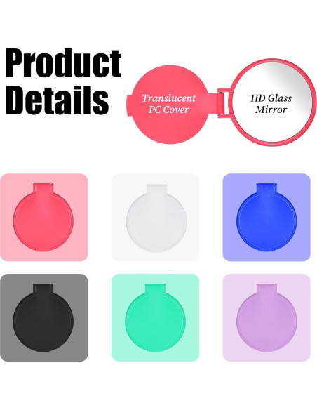 6 Espejos Compactos Plegables Qulkws 2.4" para Maquillaje