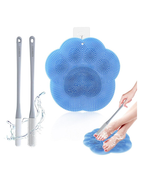 Cepillo de Limpieza para Pies KIBROFT con Alfombrilla Exfoliante